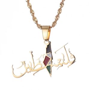 Hanger kettingen Palestijnse Arabische hanger ketting Afrikaanse talisman -keten sieraden H240504