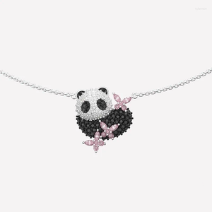 Hanger Kettingen Panda Vlinder Ketting Vrouwen Eenvoudige Chinese Stijl Accessoires Dame Veelzijdig Leuke 2024 Mode Jaar Geschenken