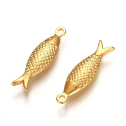 Pendentif Colliers Pandahall 10pcs Forme de poisson en acier inoxydable avec trou Charmes en métal pour collier bracelet bijoux faisant cadeau