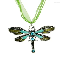 Pendentif Colliers ParagraphWomen Crystal Dragonfly Ruban Collier décontracté pour femmes Ewelry 2023 Cadeaux