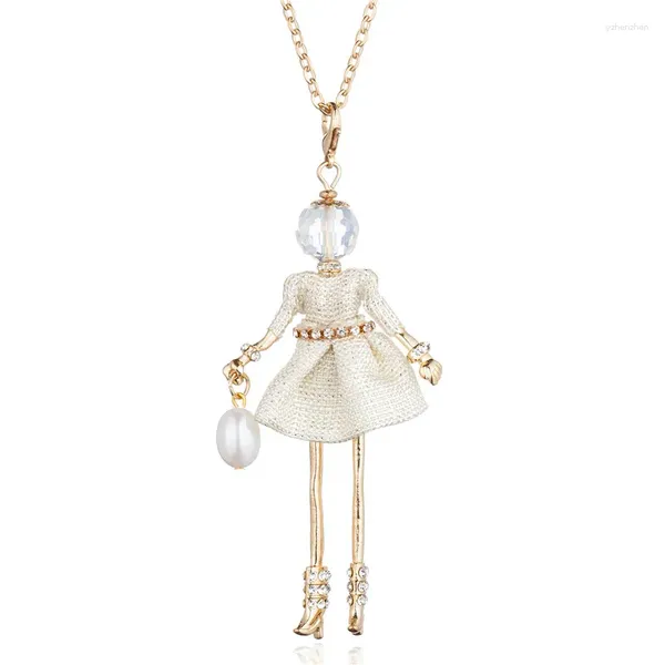 Pendentif Colliers Paris Handmade Dance Doll Déclaration Collier Gris Blanc Dressing Princesse Fille Pour Femmes Party Bijoux Collares