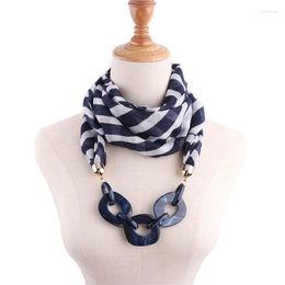 Collares colgantes Ropa de fiesta Collar de joyería de acrílico elegante Bufanda de algodón para mujer Hijab Accesorios femeninos