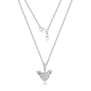 Hangende kettingen plave hart angel vleugels ketting hanger sterling zilveren sieraden vrouwen nieuwe sieraden diy groothandel hanger ketting g230202