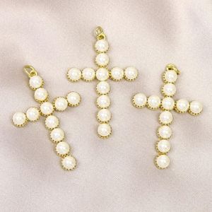 Pendentif Colliers Pcs Perle Croix Charmes Bijoux Collier Mix Forme Femmes Accessoires 51651Pendentif