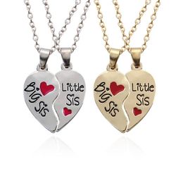 Pendentif Colliers PCS / Set Sœurs Grande Petite Soeur Borken Collier Coeur Amis Pour Toujours Bff Pour Filles FemmesPendentif