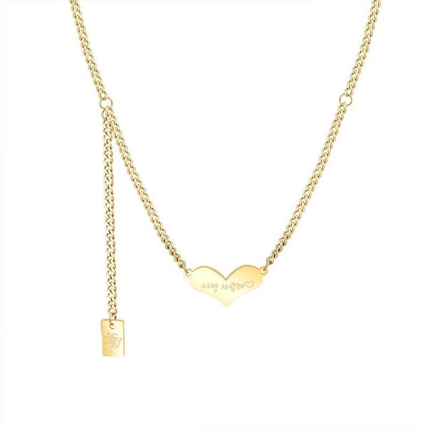 Pendentif Colliers Pêche Coeur Amour Collier Géométrique Gland Clavicule Chaîne Bijoux En Acier Inoxydable Pour Femmes Gothique Accessoires Bijoux