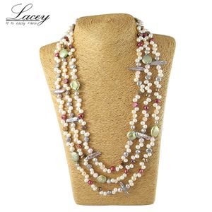 Pendentif Colliers Perle bijoux long réel naturel collier de perles d'eau douce mariage femmes mère 190 cm 200 cm fille gifs 230307