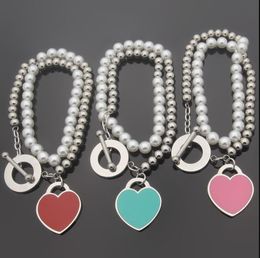 Colliers pendants perle perle rond collier Love