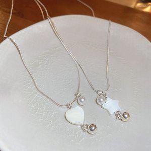 Collares colgantes perla estrella pentagrama mujeres 2023 moda minimalista dulce lindo collar chicas encantos regalo joyería