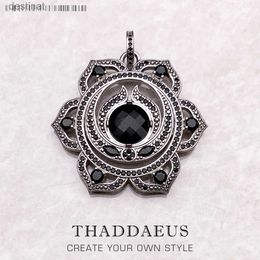 Pendentif colliers pendentif noir chakra splénique Swadhisthana nouveaux bijoux 925 accessoires en argent Sterling cadeau pour les femmes L242313