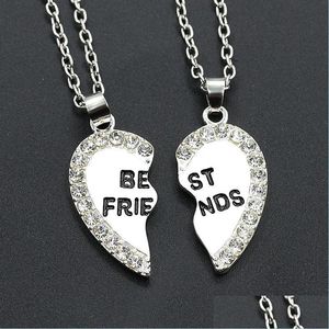 Colliers pendentif collier femmes hommes meilleur ami coeur Sier or 2 pendentifs Bff amitié chaîne colliers livraison directe bijou Dhovo