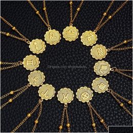 Collares colgantes collares colgantes 12 collar de constelaciones Leo Aries Taurus Gemini Cáncer Virgo Libra Scorpio Sagitario Caprictor DHCL4