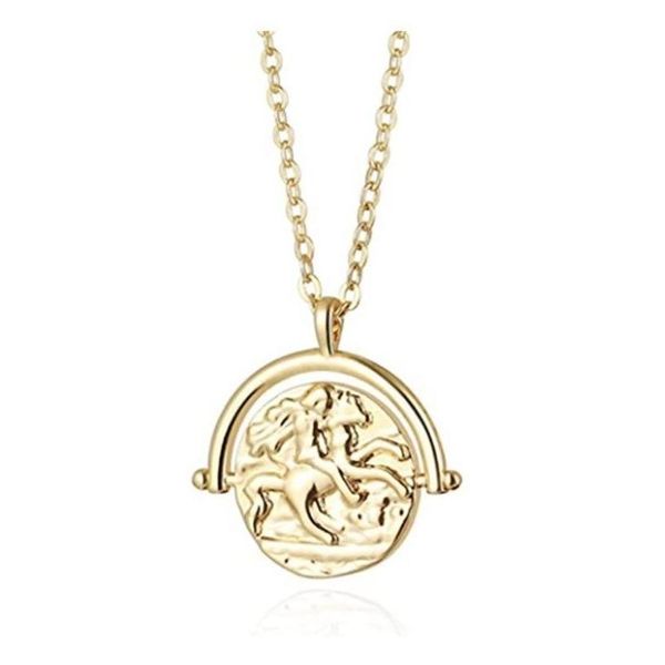 Colliers pendants Colliers pendents 18K Gold Moon Star Lion Evil Eye Collier Medallion Lien ovale Chian Choker superprophié pour Wom Dhmot