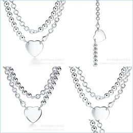 Collares colgantes Collares colgantes Lock Bola Doble cadena Diseño de la marca Heart Love Collar Siery para mujeres Joyería Regalo Delive Dhfna