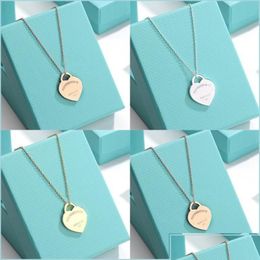 Pendentif Colliers Pendentif Colliers Design Marque Coeur Amour Collier Clavicule Accessoires Cupronickel Or Sier Pour Femmes Bijoux Gi D Dhtsi