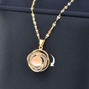 Colliers pendants Colliers pendants Collier en acier inoxydable rotatif classique