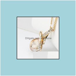 Colliers pendants Colliers de pendentif Déchirure de luxe d'ange cristal pour femmes Drop goutte