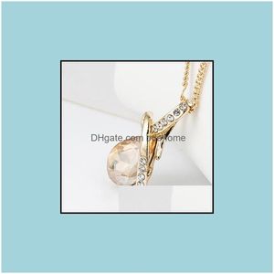 Colliers pendants Colliers de pendentif Déchirure de luxe d'ange Crystal pour femmes Drop Drip Sier Chains Designer Fashion Bijoux à Bk Dhocc