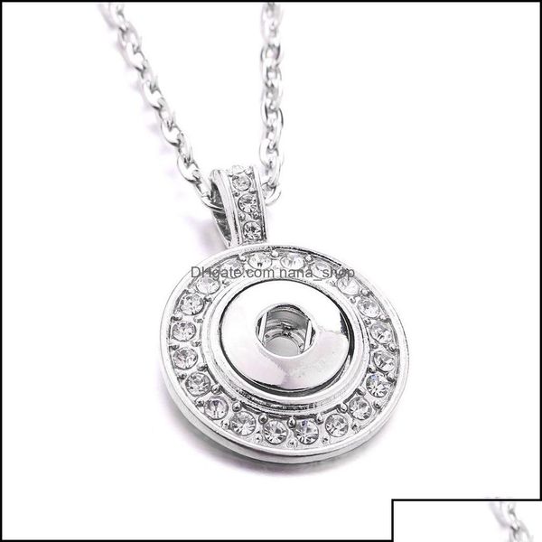 Pendentif Colliers Pendentif Colliers Noosa 12mm Snap Bouton Collier Sier Couleur Chaîne En Acier Inoxydable Pour Les Femmes Ginger Snaps Butt Dhsel Dhhtp