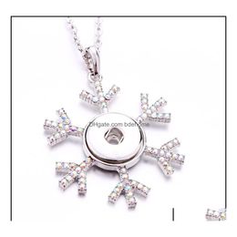 Pendentif Colliers Pendentif Colliers Pendentifs Bijoux Mode Flocon De Neige Cristal Bouton Pression Collier 18 Mm Gingembre Boutons Pression Charmes Otmsh