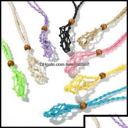 Hangende kettingen hangbare kettingen hangers sieraden verstelbare ketting koord lege stenen houder was touw diy natuurlijke kwarts kristal otxpc