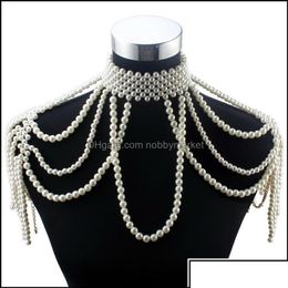 Collares colgantes collares colgantes joya joya florosy cadena de cuentas largas gruesas cuerpo de collar de perlas