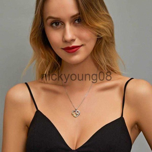 Pendentif Colliers Pendentif Colliers R-Shining Fashion SISTER Collier Creative Love Zircon Choker Femme Lettre Cadeaux x0711