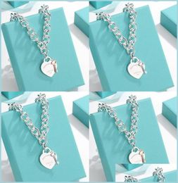 Collares colgantes collares colgantes diseño de la cadena de suéter marque del corazón del corazón del corazón sier para mujeres joyas de regalo entrega 23010789