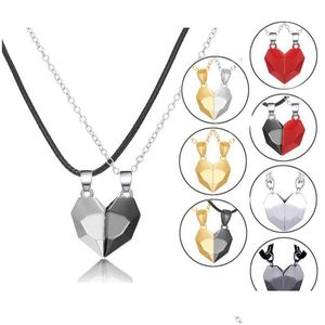 Colliers Pendentif Colliers Pendentif Deux Sos Un Coeur Pour Couple Souhaitant Pierre Créative Aimant Couples Collier Magnétique Drop Livraison Dhcjk