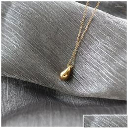 Colliers pendants Colliers pendants Yun Ruo pas fondu Vintage Gold plaqué à eau massive Collier Fashion Titanium en acier inoxydable JE Dhzxf