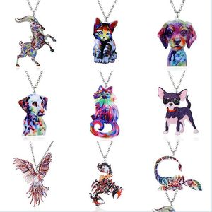 Pendentif Colliers Pendentif Deuxième Gram Force Transfert De Chaleur Collier Acrylique Mode Pull Animal Chaîne Drop Livraison Bijoux Collier Dh1Im