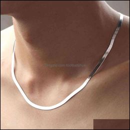 Hanger kettingen hangers 925 sier ketting 4mm slang mannen vrouwen paar sterling sieraden bladen dalen levering 2021 OFGKZ