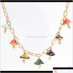 Pendentif Colliers Pendentifs Creative Network Rouge Style Mti Couche Alliage Huile Goutte À Goutte Champignon Hip Hop Collier Femmes Fa Drop Delivery Jewe Dhnay