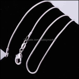 Hanger kettingen hangers sieraden 16-30 inches groothandel 50 stks charms bruiloft 1mm snake chain sier kleur schattig voor vrouwen mannen ketting fashi