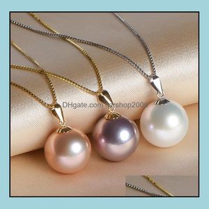 Pendentif Colliers Pendentifs Bijoux 8-9Mm Blanc Violet Perle Naturelle Femmes Cadeau De Mariée Drop Delivery 2021 Jgo75