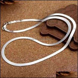 Hanger Kettingen Hangers Sieraden 925 Sterling Sier 4mm Collier voor Vrouwen Luxe Paar Fijne Bladkettingen Bruiloft Gift Choker Keybone Cha