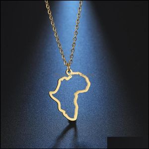 Collares con colgantes, joyería, gargantilla de mapa africano para mujer, collar de cadena de acero inoxidable de Sudáfrica, envío directo 2021 Jxavt