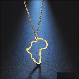 Hanger kettingen hangers sieraden Afrikaanse kaart choker voor vrouwen Zuid -Afrika roestvrijstalen ketting ketting drop levering 2021 jxavt