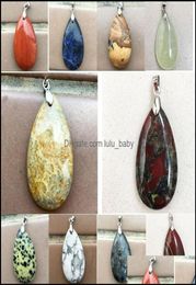 Colliers pendants pendentifs bijoux Bloodstone Councelian Jaspe Hurlite Chrysanthemum Stone Drop Drop BaD Dhxs44962170