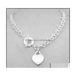 Colliers pendants Pendants Bijoux Design Womens Sier TF Style Collier Chaîne S925 Sterling Key Heart Love Oeuf Brand Chamme NEC H0918 DH 2475