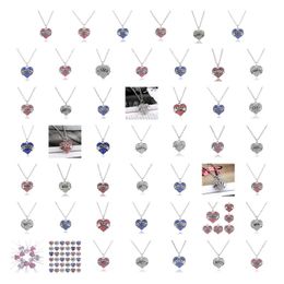 Collares colgantes colgantes joyas diamantes de durazonos corazón Día de la madres Día de la familia Hermana Hermana Collar de cristal Entrega 2021 OTZ1N