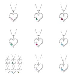 Collares colgantes colgantes joyas diamantes de durazonos corazón day de la madres dio de la familia hija hermana crystal collar entrega de caída 2021 otum8