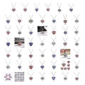 Hanger kettingen hangers sieraden diamant diamant perzik hart moeders dag cadeau Familie dochter zuster kristal ketting drop levering 2021 otyvz