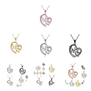 Colliers pendants pendentifs bijoux diamant pêche coeur de la fête des mères cadeaux Famille fille fille sœur Collier Collier Drop délivre dhgarden dhhli