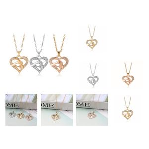 Hanger kettingen hangers sieraden diamant diamant perzik hart moeders dag cadeau Familie dochter zuster kristal ketting drop levering 2021 otm5o