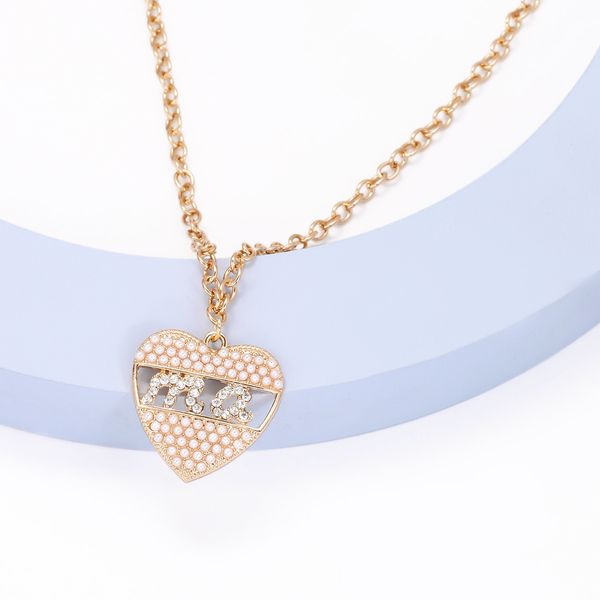 Colliers pendants pendentifs bijoux diamant pêche coeur de la fête des mères cadeaux Famille fille sœur Collier Collier Drop Livraison 2021 Otzhy