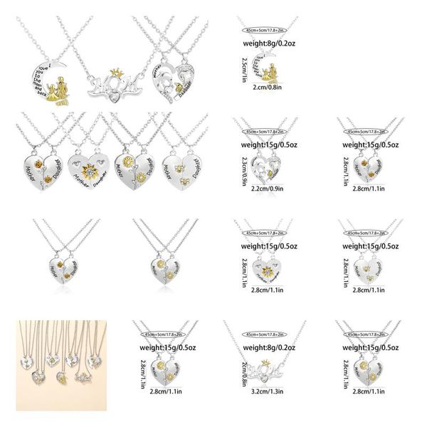 Colliers de pendentif pendentifs bijoux diamant pêche coeur de la fête des mères cadeaux Famille fille sœur Collier Collier Drop Livraison 2021 OTVHK