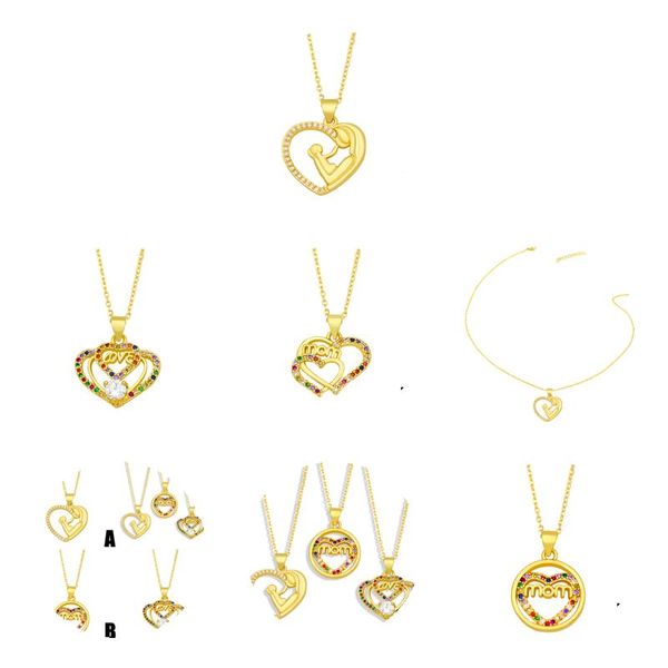 Colliers de pendentif pendentifs bijoux diamant pêche coeur de la fête des mères cadeaux Famille fille sœur Collier Collier Drop Livraison 2021 Otzkh