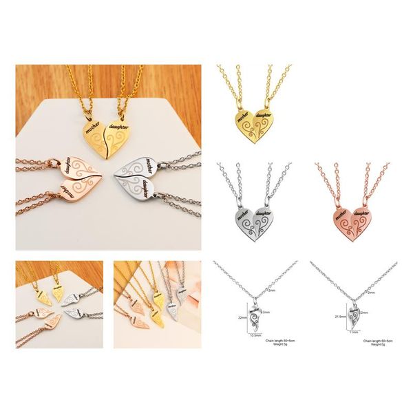 Colliers pendants pendentifs bijoux diamant pêche coeur de la fête des mères cadeaux Famille fille fille sœur Collier Collier Drop délivre dhgarden dhrou