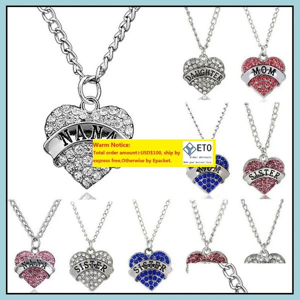 Colliers de pendentif pendentifs bijoux diamant pêche coeur de la fête des mères cadeaux fille fille soeur soeur collier gouttes livraison 2021 chysn zz